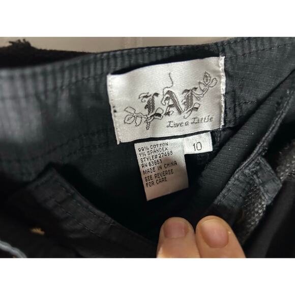 Live a Little Black caught in button down midi belt skirts emo goth grunge Sz 10 - Picture 5 of 10